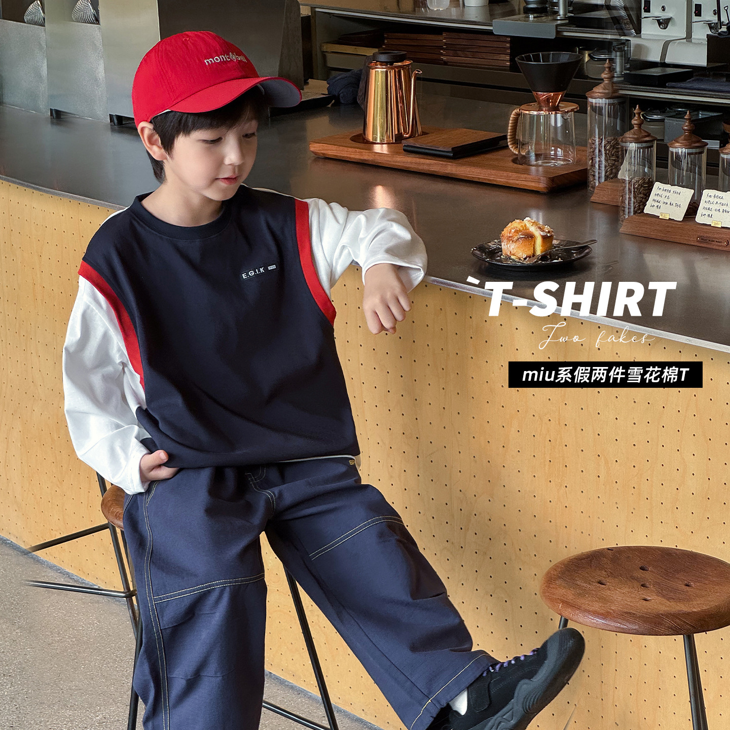 Baby Clothing Labels - 2025 Boys Autumn Fashion Fake Two-piece