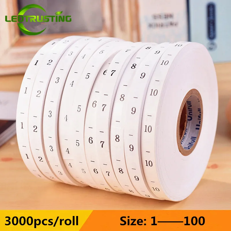 3000PCS/Roll 1-100 Number Size – Baby Clothing Labels Bewertung und Preis