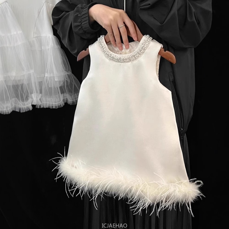 2025 New Girls Satin Feather P – Baby Clothing Accessories Bewertung und Preis